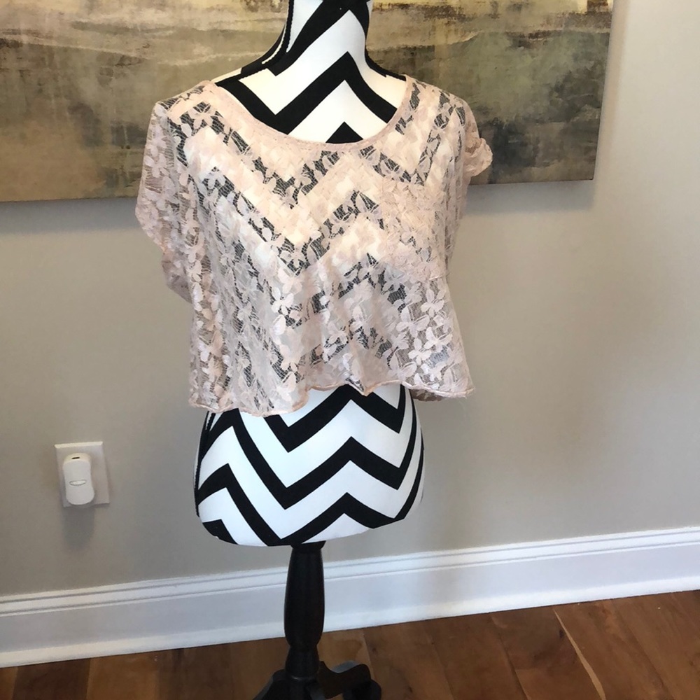 Sexy lace crop blouse